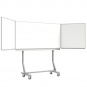 Klapp-Tafel fahrbar, Mittelfläche 200x100 cm, Flügel 100x100 cm, Stahl weiß 